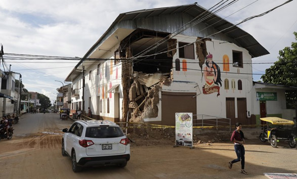 Damage of a construction in Perú as a result of the 2019 Lagunas earthquake